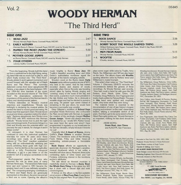 Woody Herman - The Third Herd Vol. 2 | Discovery Records (DS-845) - 3