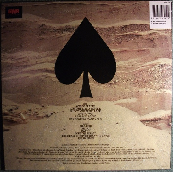 Motörhead - Ace Of Spades | GWR Records (GWLP 6) - 2 Motörhead - Ace Of Spades | GWR Records (GWLP 6) - 2