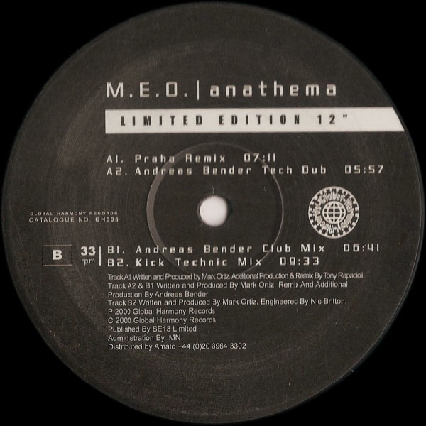 M.E.O. - Anathema | Global Harmony (GH005)