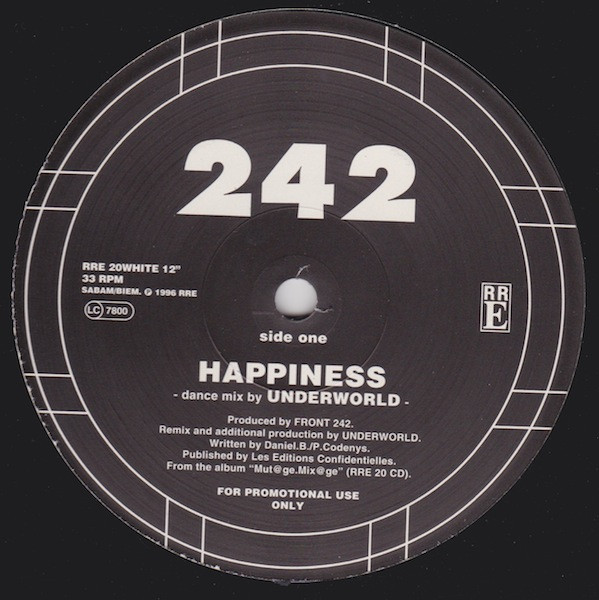 Front 242 - Happiness | Red Rhino Europe (RRE 20WHITE 12") Front 242 - Happiness | Red Rhino Europe (RRE 20WHITE 12")