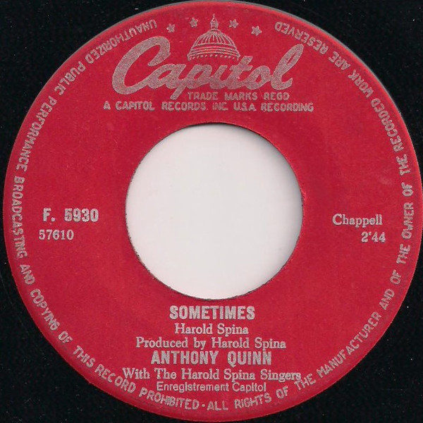 Anthony Quinn - I Love You, You Love Me | Capitol Records (F. 5930) - 3