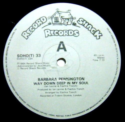 Barbara Pennington - Way Down Deep In My Soul / All American Boy (Remix) | Record Shack Records (SOHO(T) 33)