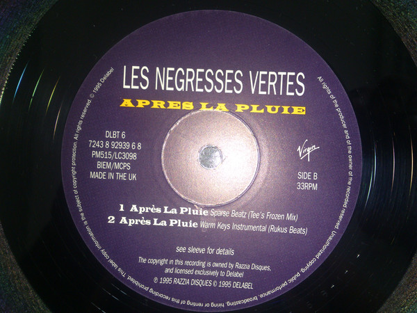Les Negresses Vertes - Après La Pluie | Virgin (7243 8 92939 6 8) - 2 Les Negresses Vertes - Après La Pluie | Virgin (7243 8 92939 6 8) - 2