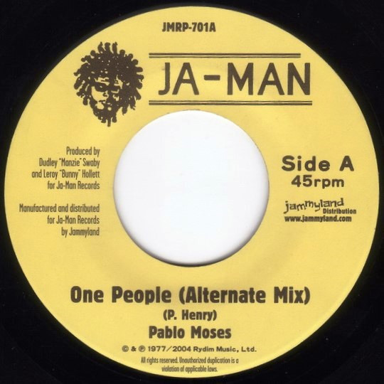 Pablo Moses - One People (Alternate Mix) | Ja-Man Records (JMRP-701)