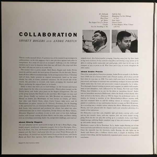 Shorty Rogers , André Previn - Collaboration | RCA Victor (NL-45640) - 2