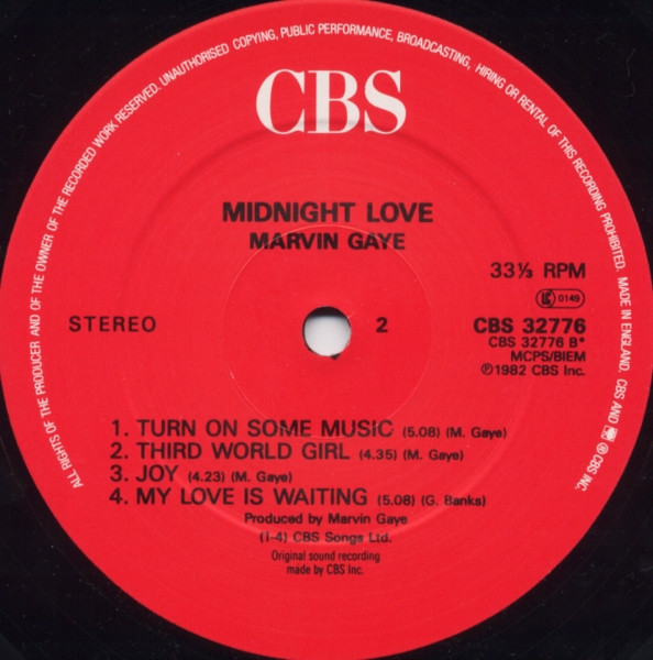Marvin Gaye - Midnight Love | CBS (CBS 32776) - 4 Marvin Gaye - Midnight Love | CBS (CBS 32776) - 4