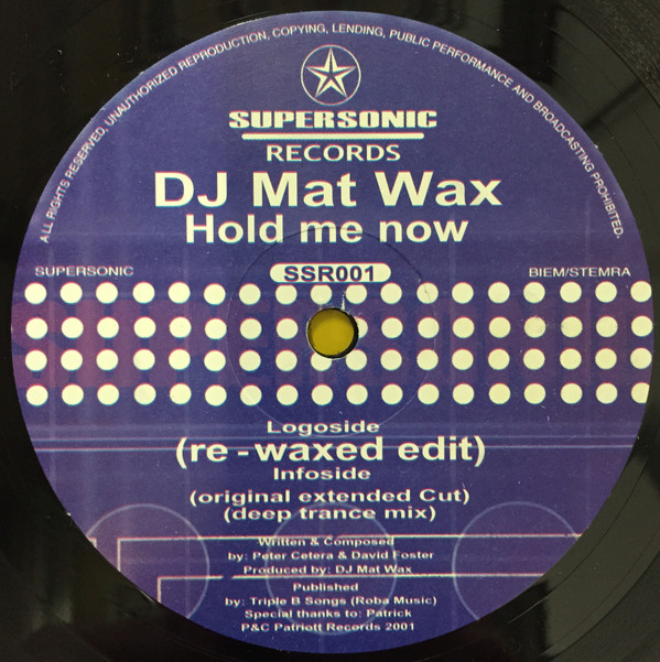 Mat Wax - Hold Me Now | Supersonic Records (SSR001) - 3 Mat Wax - Hold Me Now | Supersonic Records (SSR001) - 3