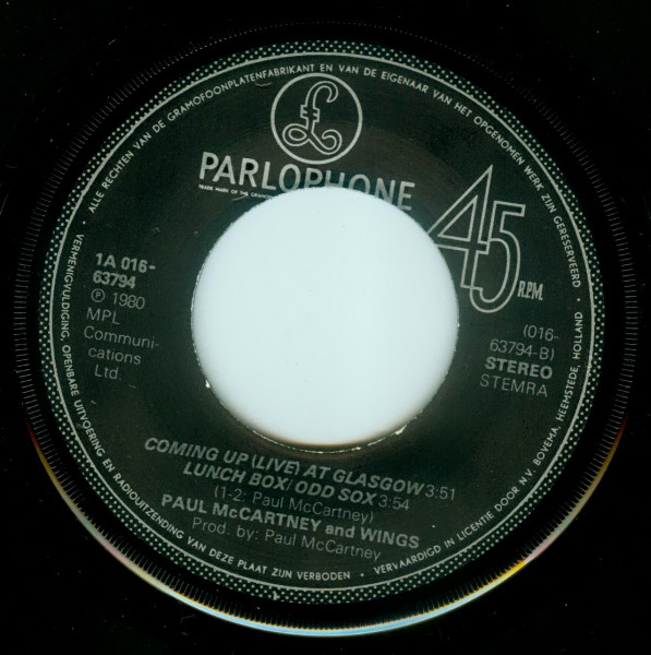 Paul McCartney - Coming Up | Parlophone (1A 016-63794) - 4