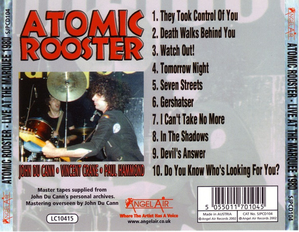 Atomic Rooster - Live At The Marquee 1980 | Angel Air Records (SJPCD104) - 3 Atomic Rooster - Live At The Marquee 1980 | Angel Air Records (SJPCD104) - 3