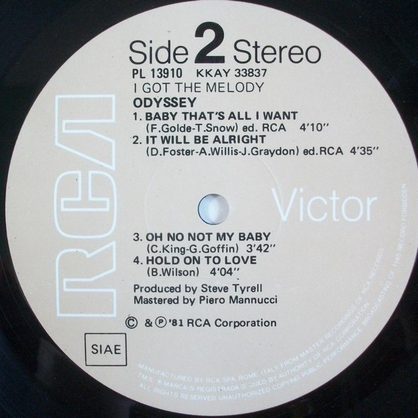 Odyssey - I Got The Melody | RCA (PL 13910) - 4
