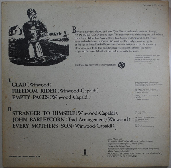 Traffic - John Barleycorn Must Die | Island Records (ILPS 19116) - 2 Traffic - John Barleycorn Must Die | Island Records (ILPS 19116) - 2
