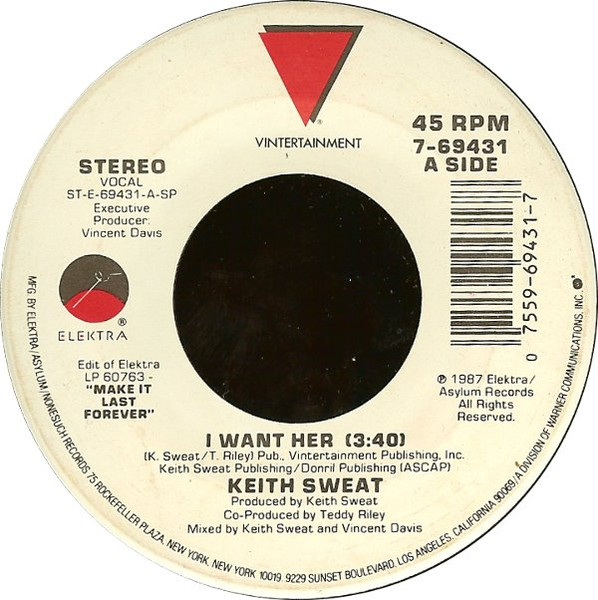 Keith Sweat - I Want Her | Elektra (7-69431) - 3 Keith Sweat - I Want Her | Elektra (7-69431) - 3