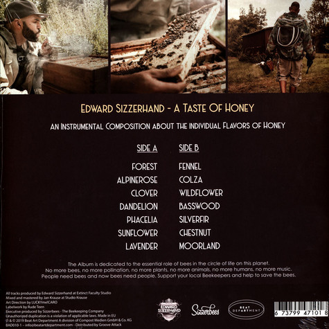 Edward Sizzerhand - A Taste Of Honey | Beat Art Department (BAD 010-1) - 2