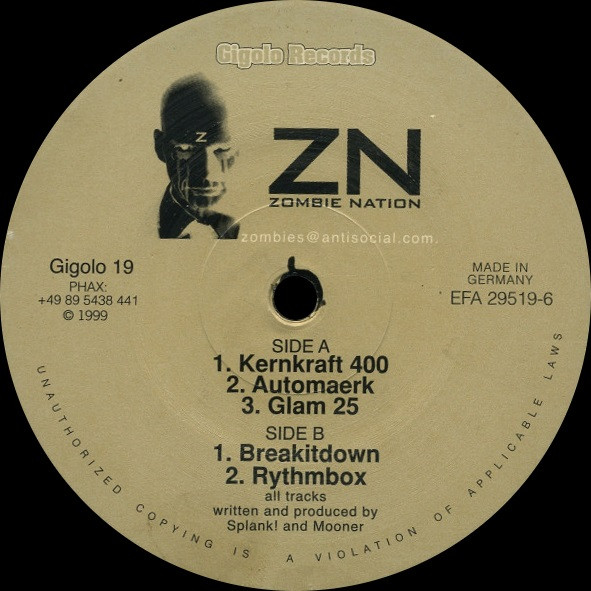Zombie Nation - Zombie Nation EP | International Deejay Gigolo Records (Gigolo 19)