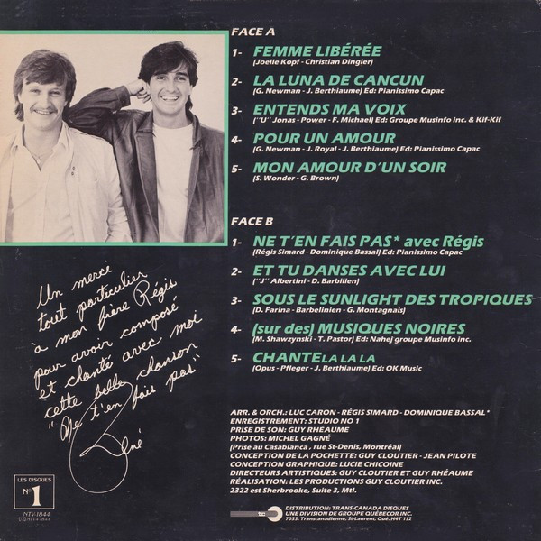 René Simard - Et Tu Danses Avec Lui | Les Disques N°1 (NTV-1844) - 2