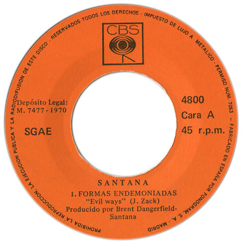 Santana - Evil Ways / Waiting | CBS (4800) - 3