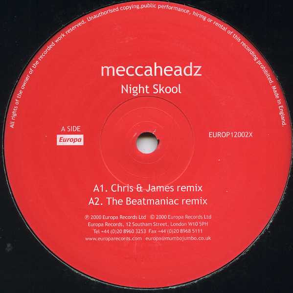 Meccaheadz - Night Skool | Europa (EUROP12002X) - main
