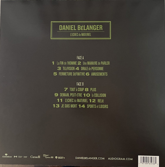Daniel Bélanger - L'échec Du Matériel | Audiogram (AD 10312) - 2