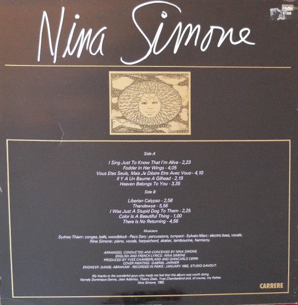 Nina Simone - Fodder On My Wings | Carrere (67.885) - 2