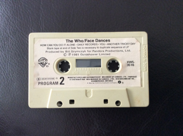 The Who - Face Dances [Cassette] | Warner Bros. Records (XW5-3516) - 5