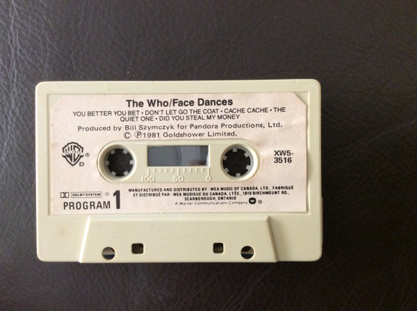 The Who - Face Dances [Cassette] | Warner Bros. Records (XW5-3516) - 4