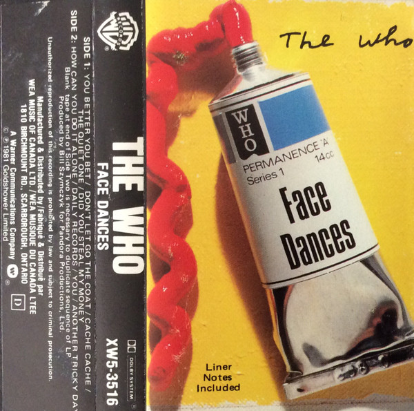 The Who - Face Dances [Cassette] | Warner Bros. Records (XW5-3516) - 2