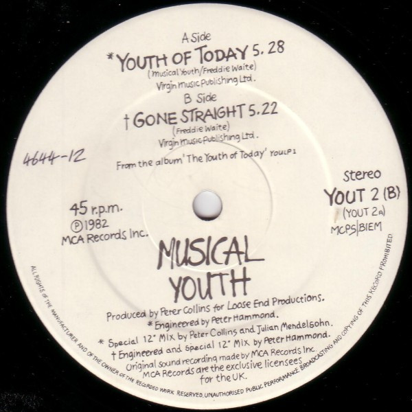 Musical Youth - Youth Of Today | MCA Records (YOUT 2) - 4