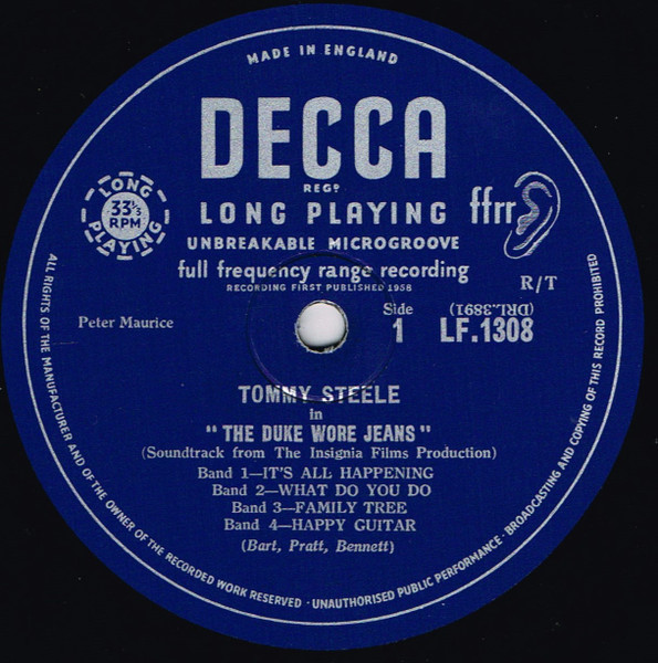 Tommy Steele - The Duke Wore Jeans | Decca (LF 1308) - 3