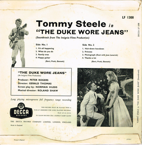 Tommy Steele - The Duke Wore Jeans | Decca (LF 1308) - 2