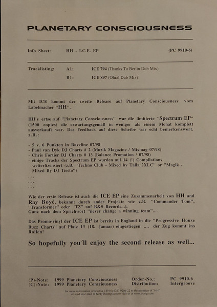 Hardy Heller - ICE EP | Planetary Consciousness (PC 9910-6) - 4 Hardy Heller - ICE EP | Planetary Consciousness (PC 9910-6) - 4