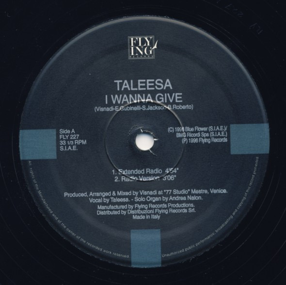 Taleesa - I Wanna Give | Flying Records (FLY 227) - 3 Taleesa - I Wanna Give | Flying Records (FLY 227) - 3