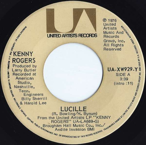 Kenny Rogers - Lucille | United Artists Records (UA-XW929-Y)