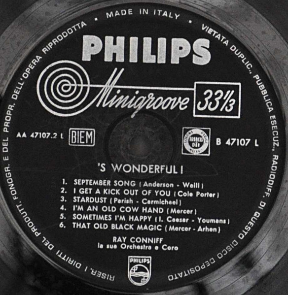 Ray Conniff - 'S Wonderful | Philips (B 47107 L) - 3