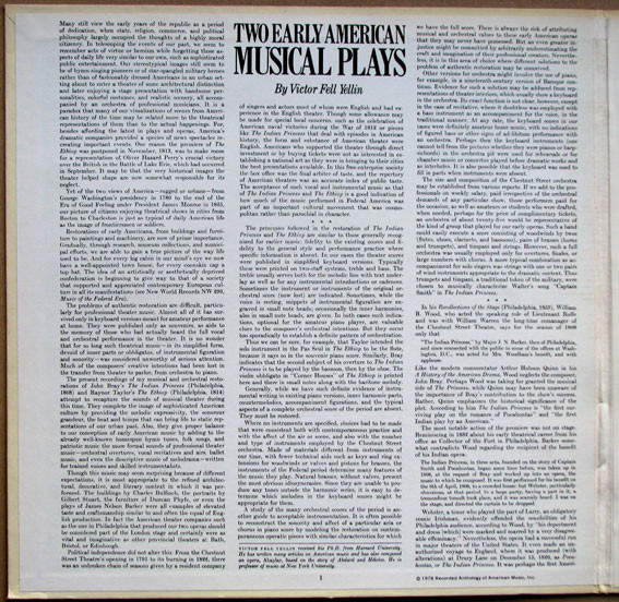 Raynor Taylor / John Bray - The Indian Princess / The Ethiop | New World Records (NW 232) - 2