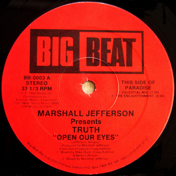 Marshall Jefferson Presents Truth - Open Our Eyes | Big Beat (BB-0003) - main
