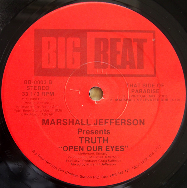 Marshall Jefferson Presents Truth - Open Our Eyes | Big Beat (BB-0003) - 2