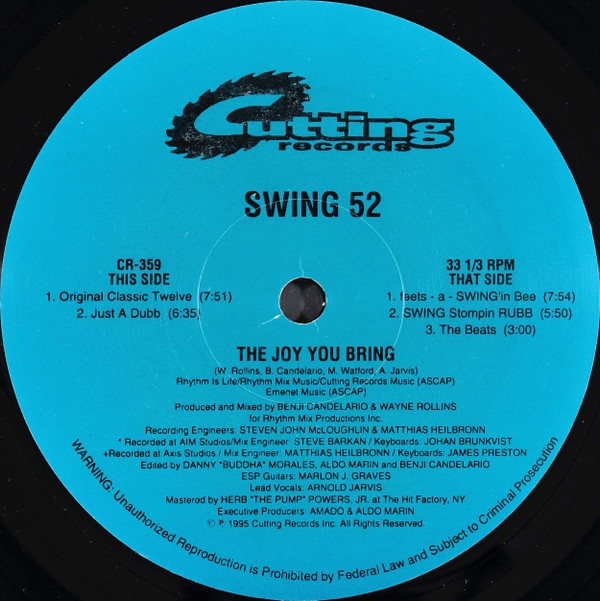 Swing 52 - The Joy You Bring | Cutting Records (CR-359) - 3