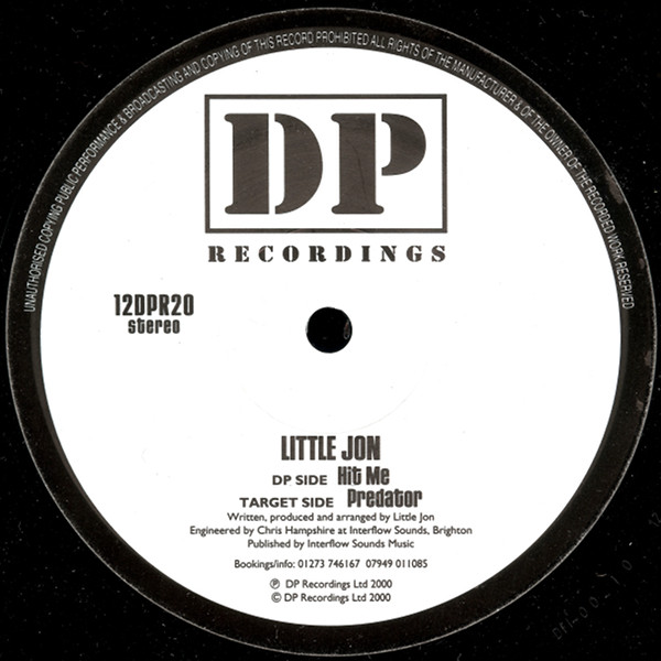 Little Jon - Hit Me / Predator | DP Recordings (12DPR20)