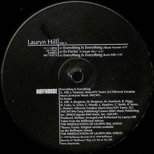 Lauryn Hill - Everything Is Everything | Ruffhouse Records (44 79207) - 4