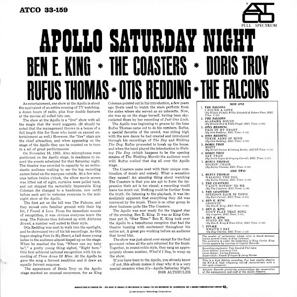 Various - Apollo Saturday Night | ATCO Records (SD 33-159) - 2