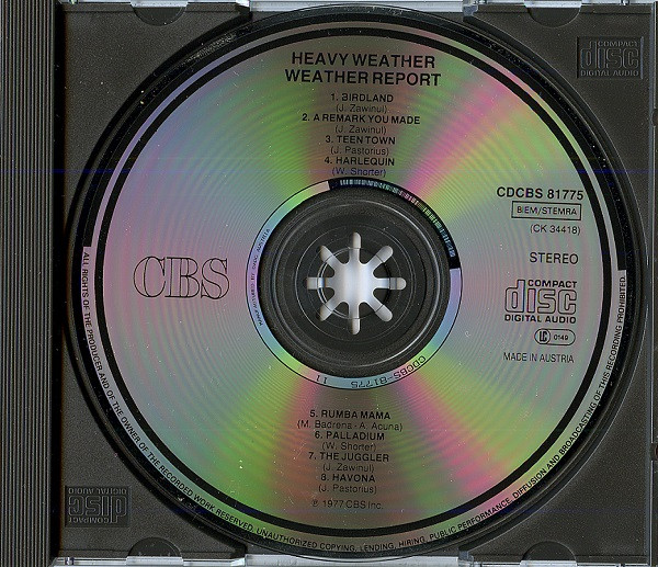 Weather Report - Heavy Weather | CBS (CDCBS 81775) - 3 Weather Report - Heavy Weather | CBS (CDCBS 81775) - 3