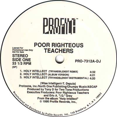 Poor Righteous Teachers - Holy Intellect / Self-Styled Wisdom | Profile Records (PRO-7312-DJ)