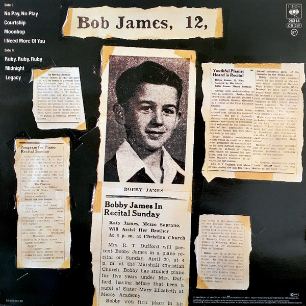 Bob James - 12 | CBS (CBS 26314) - 2