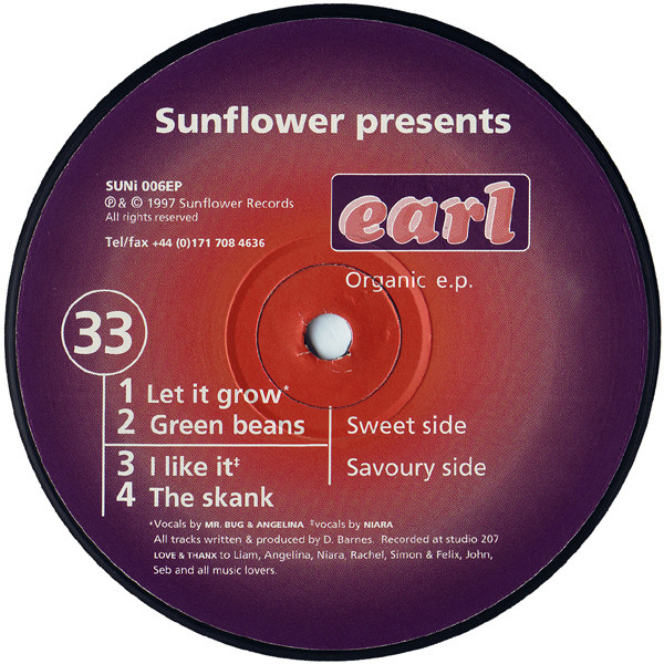 Earl - Organic EP | Sunflower Records (SUNI 006EP)