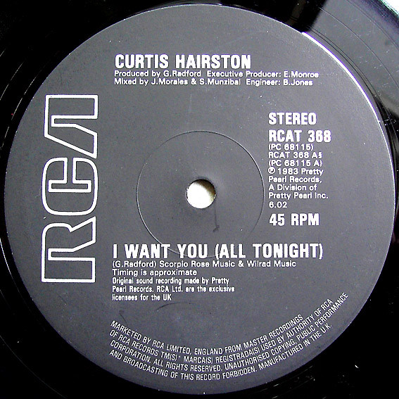 Curtis Hairston - I Want You (All Tonight) | RCA (RCAT 368) - 3 Curtis Hairston - I Want You (All Tonight) | RCA (RCAT 368) - 3