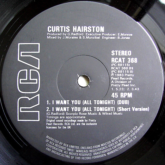 Curtis Hairston - I Want You (All Tonight) | RCA (RCAT 368) - 4 Curtis Hairston - I Want You (All Tonight) | RCA (RCAT 368) - 4