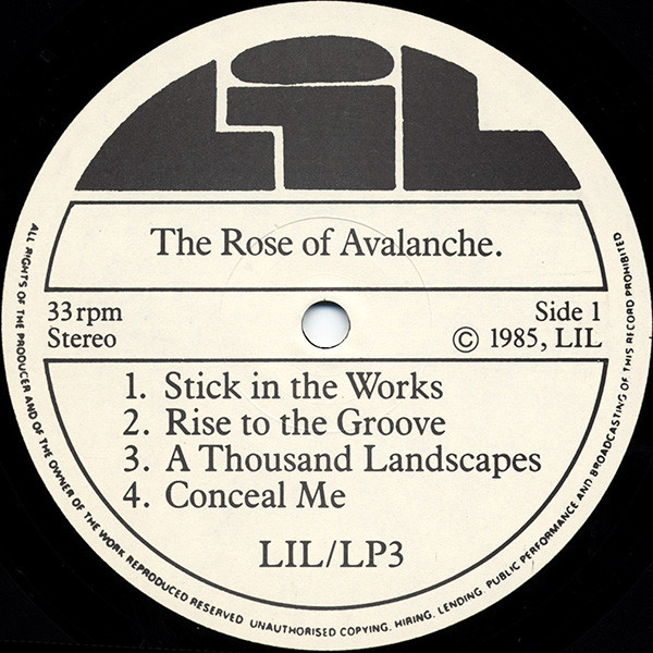The Rose Of Avalanche - First Avalanche | Leeds Independent Label (LIL/LP3) - 3