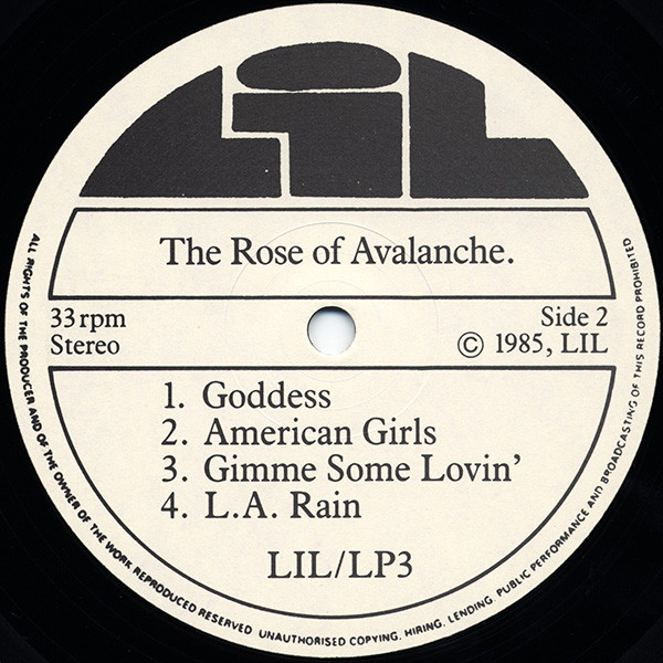 The Rose Of Avalanche - First Avalanche | Leeds Independent Label (LIL/LP3) - 4