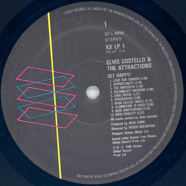 Elvis Costello & The Attractions - Get Happy!! | F-Beat (XXLP1) - 3
