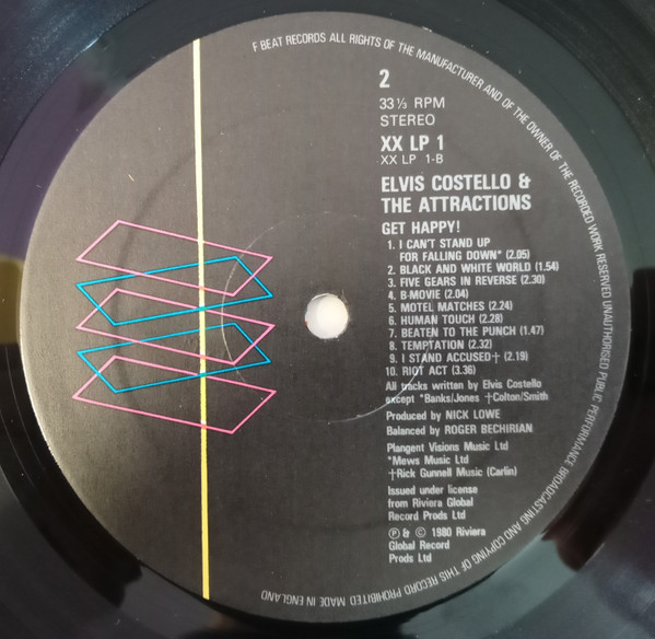 Elvis Costello & The Attractions - Get Happy!! | F-Beat (XXLP1) - 4